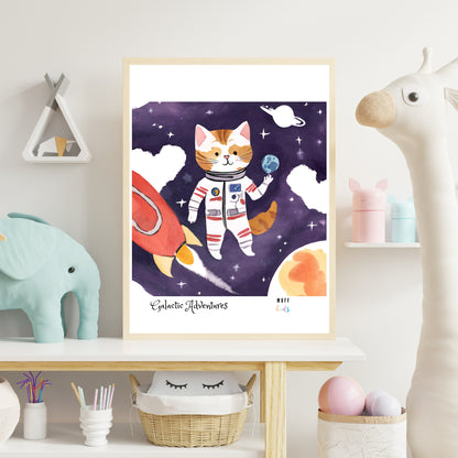 Galactic Adventurers No.9 Art Print Tasarım Çocuk Odası Posteri 