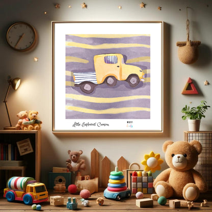 Little Explorers' Camion Art Print Poster For Kids