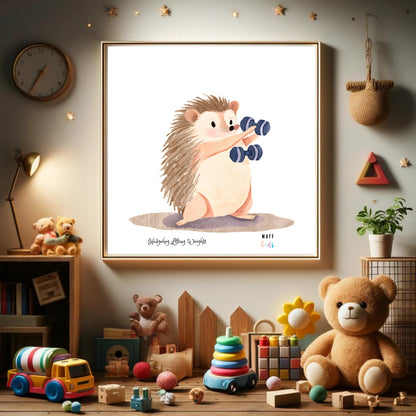 Sportive Animals Art Print Tasarım Çocuk Odası Posteri