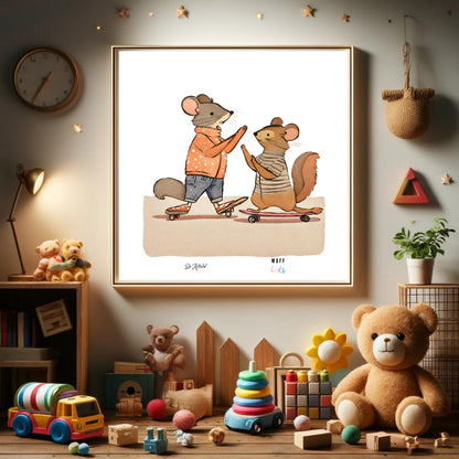 Be Active Animals No.13 Art Print Tasarım Çocuk Odası Posteri