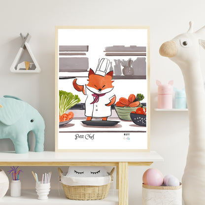 Petit Chef No.3 Art Print Tasarım Çocuk Odası Posteri 