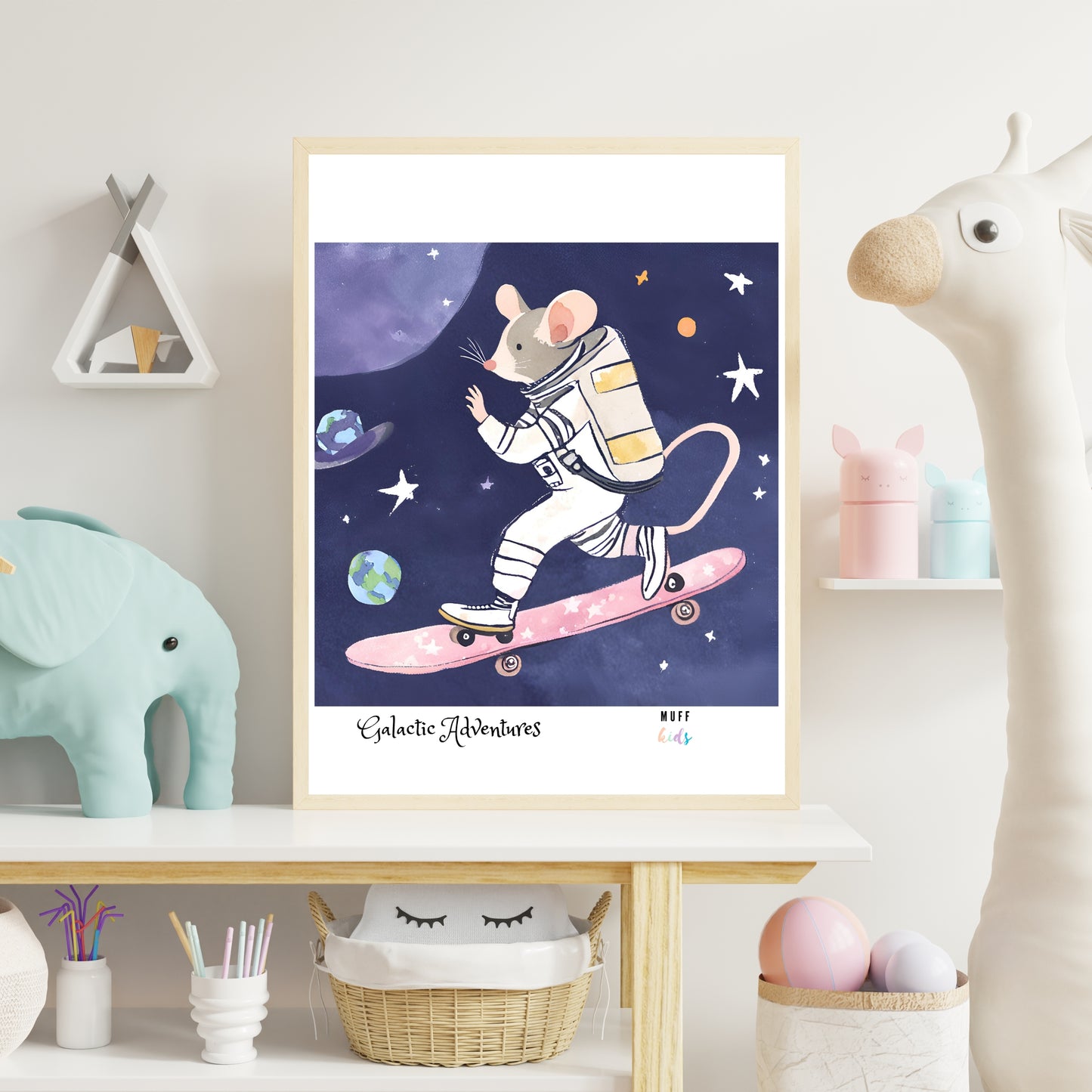 Galactic Adventurers No.4 Art Print Tasarım Çocuk Odası Posteri