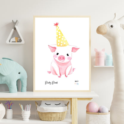 Party Paws No.4 Art Print Tasarım Çocuk Odası Posteri