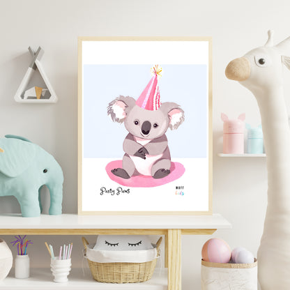 Party Paws No.3 Art Print Tasarım Çocuk Odası Posteri