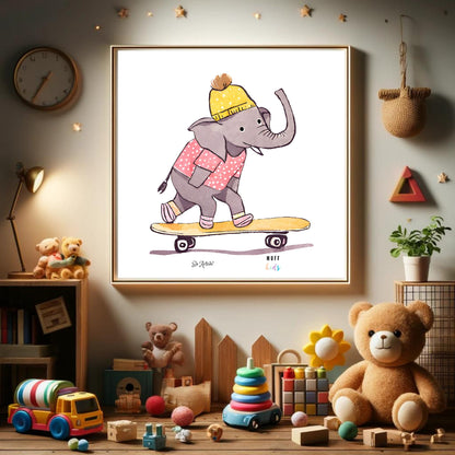 Be Active Animals No.14 Art Print Tasarım Çocuk Odası Posteri