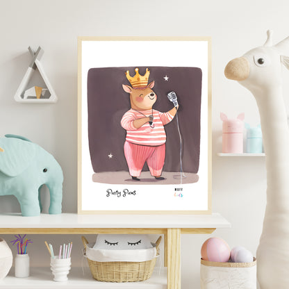 Party Paws Art Print Poster For Kids No.8