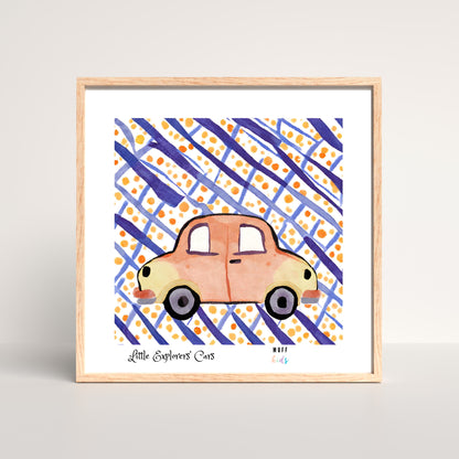 Little Explorers' Cars Art Print Poster For Kids