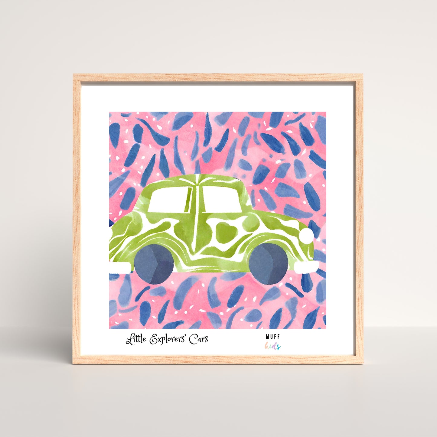 Little Explorers' Cars Art Print Poster For Kids