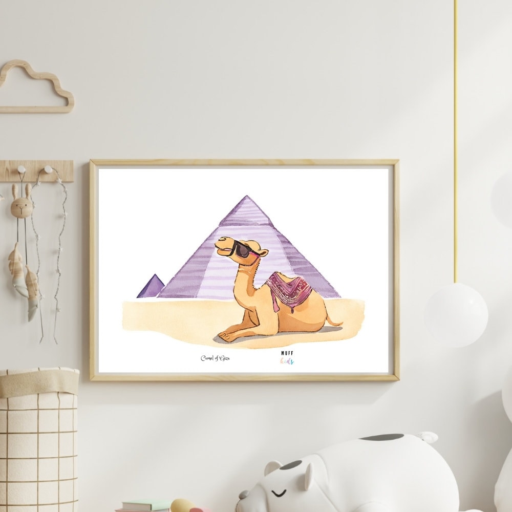 Art for Kids Animal Adventures: Camel of Giza | Printable Kids Art | Educational Art Print | Digital Art Design for Kids | Instant Download