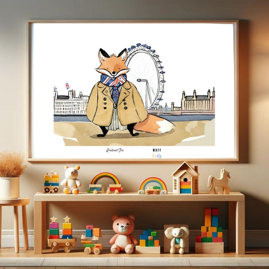 Art for Kids Animal Adventures: Londoner Fox | Printable Kids Art | Educational Art Print | Digital Art Design for Kids | Instant Download