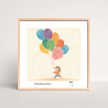 Art for Kids | Porky with Balloons | Printable Kids Art | Educational Art Print | Digital Art Design | Instant Download