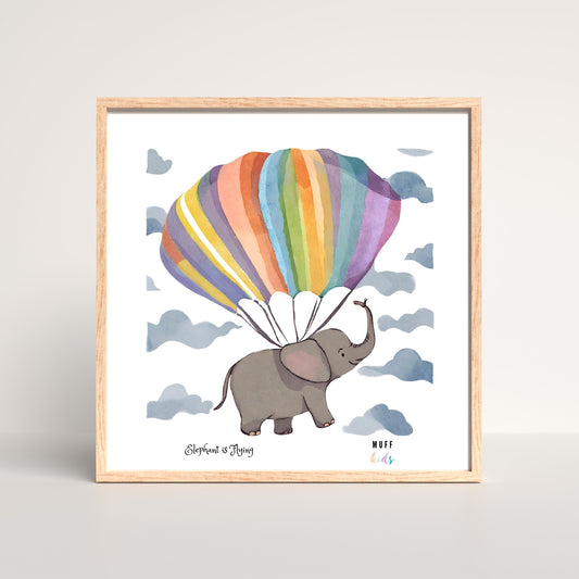 Art for Kids | Flying Elephants No:6 | Printable Kids Art | Educational Art Print | Digital Art Design | Instant Download