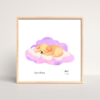 Art for Kids | Sleeping Animals No:2 | Printable Kids Art | Educational Art Print | Digital Art Design | Instant Download