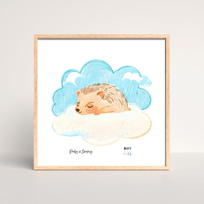 Art for Kids | Sleeping Animals No:5 | Printable Kids Art | Educational Art Print | Digital Art Design | Instant Download