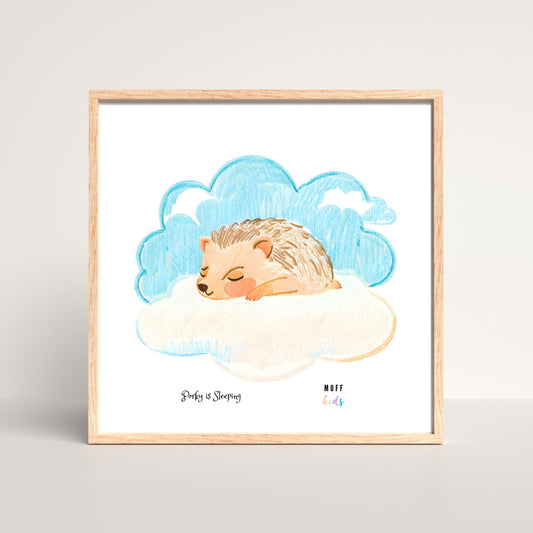 Art for Kids | Sleeping Animals No:5 | Printable Kids Art | Educational Art Print | Digital Art Design | Instant Download