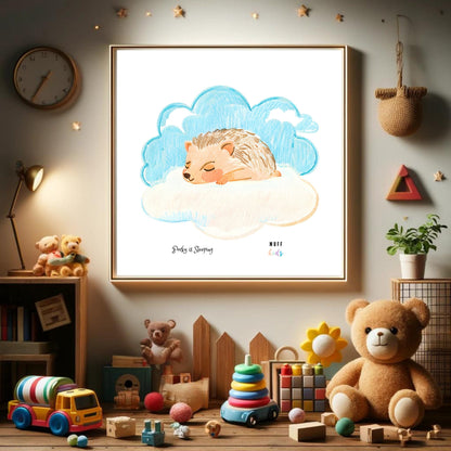 Art for Kids | Sleeping Animals No:5 | Printable Kids Art | Educational Art Print | Digital Art Design | Instant Download