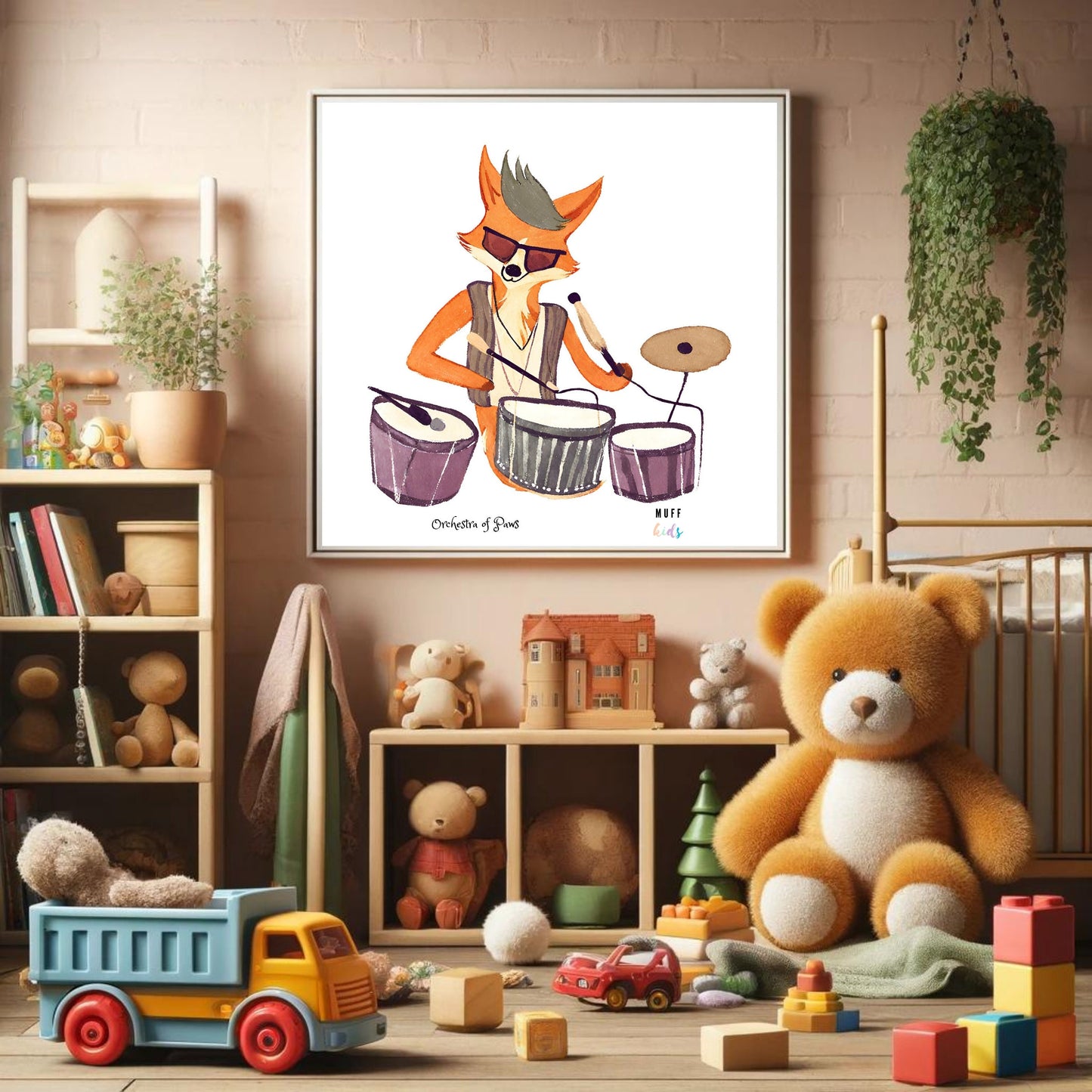 Art for Kids | Orchestra of Paws No:6 | Printable Kids Art | Educational Art Print | Digital Art Design | Instant Download