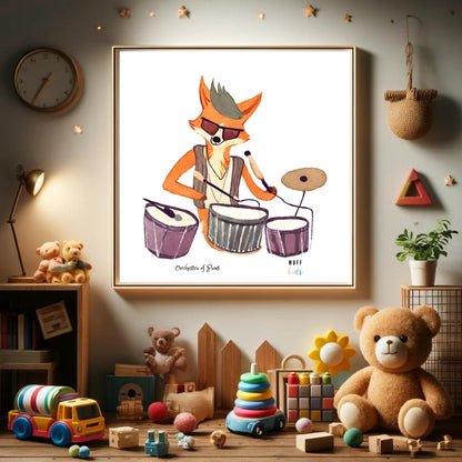 Art for Kids | Orchestra of Paws No:6 | Printable Kids Art | Educational Art Print | Digital Art Design | Instant Download