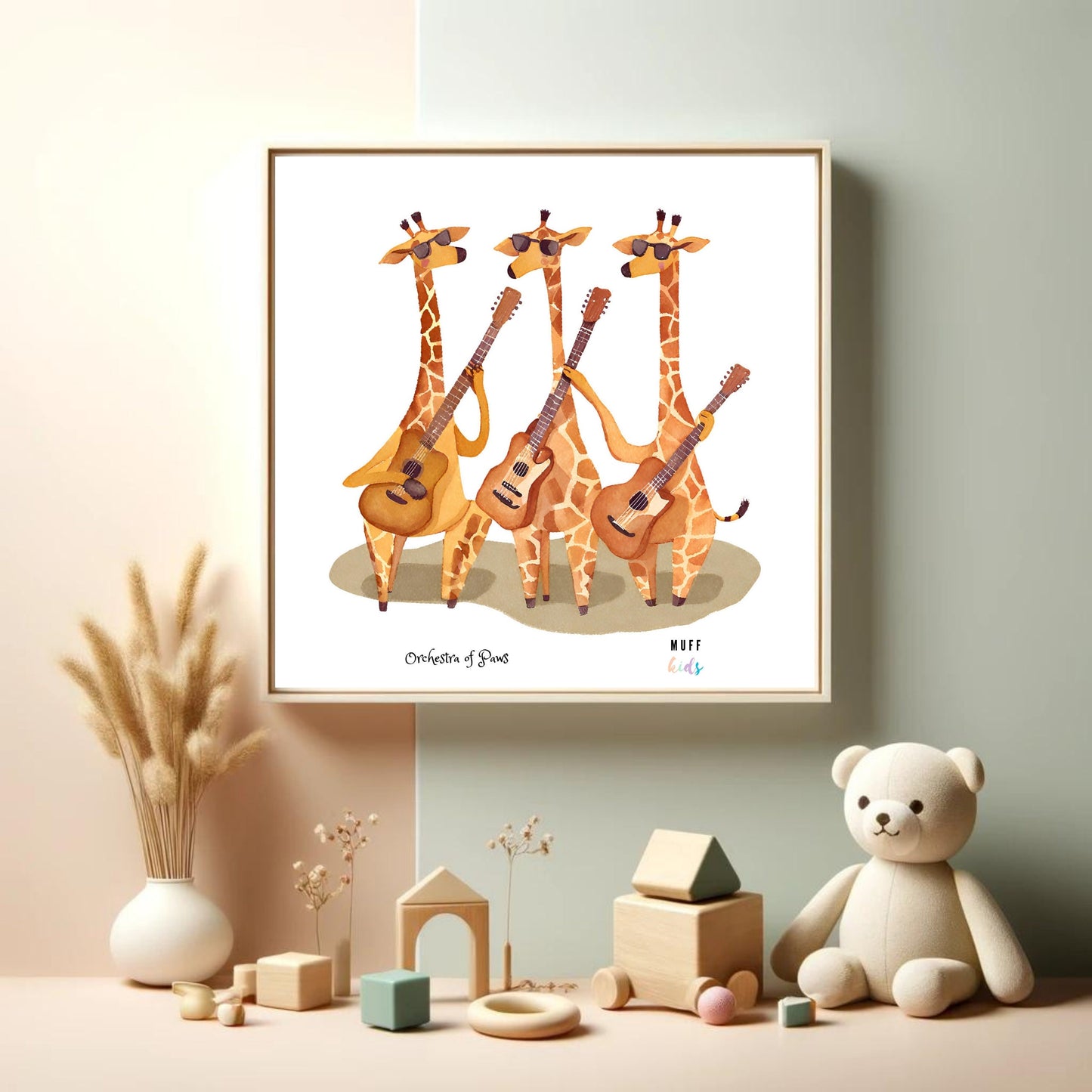 Art for Kids | Orchestra of Paws No:8 | Printable Kids Art | Educational Art Print | Digital Art Design | Instant Download