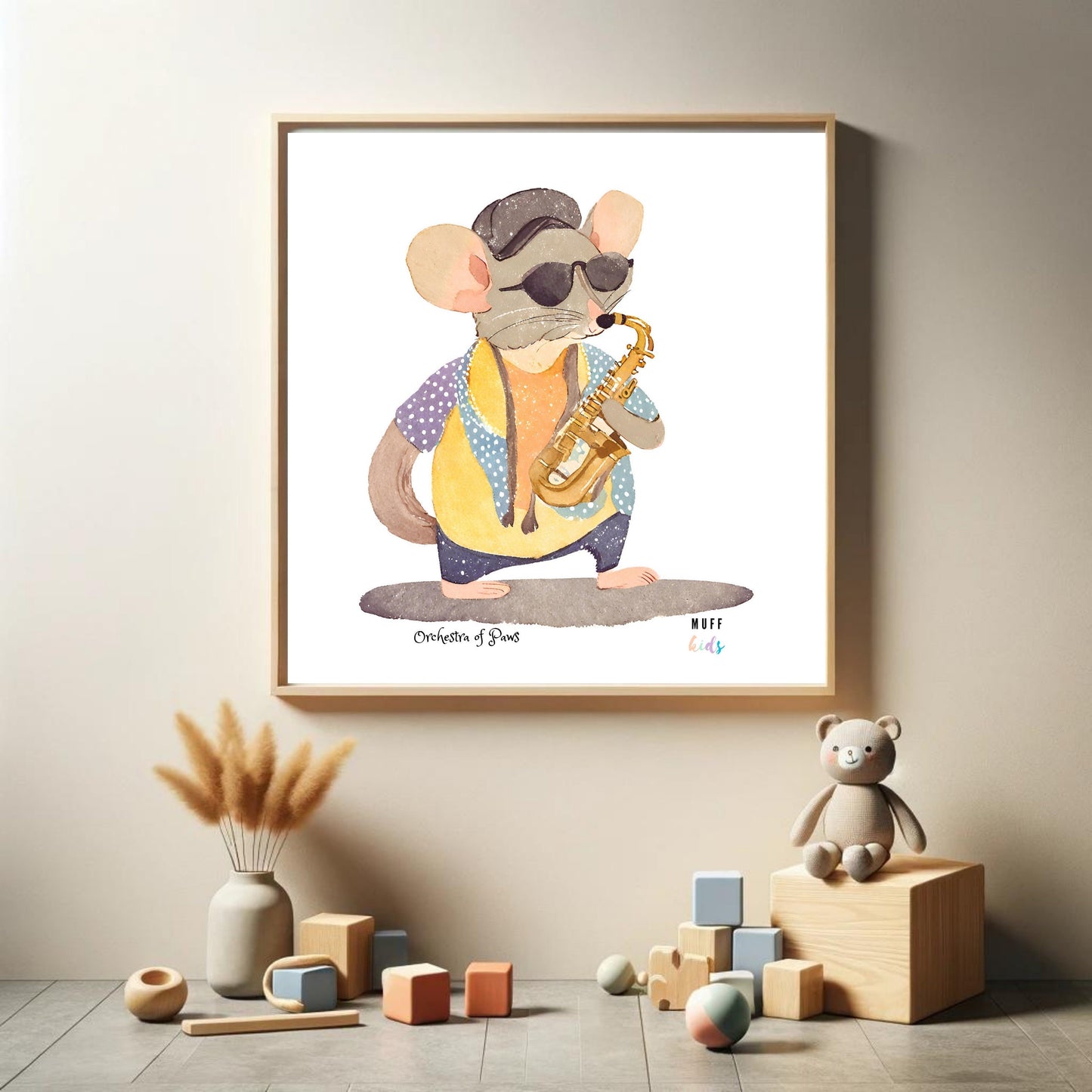 Art for Kids | Orchestra of Paws No:15 | Printable Kids Art | Educational Art Print | Digital Art Design | Instant Download