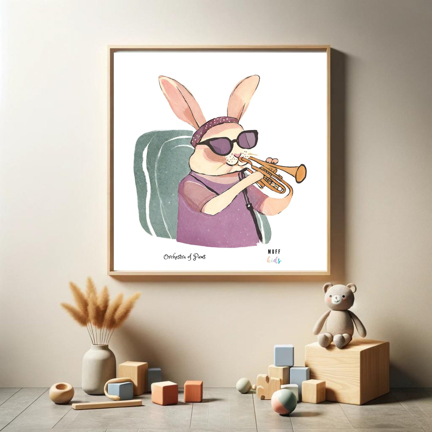 Art for Kids | Orchestra of Paws No:22 | Printable Kids Art | Educational Art Print | Digital Art Design | Instant Download