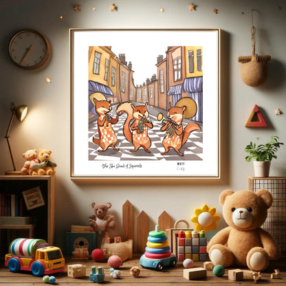 Art for Kids | Orchestra of Paws No:23 | Printable Kids Art | Educational Art Print | Digital Art Design | Instant Download