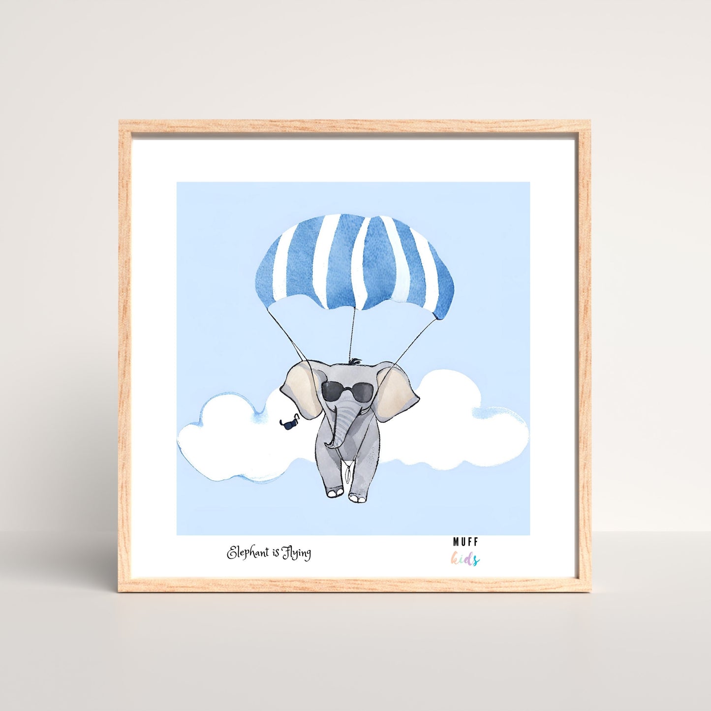 Art for Kids | Flying Elephants No:1 | Printable Kids Art | Educational Art Print | Digital Art Design | Instant Download