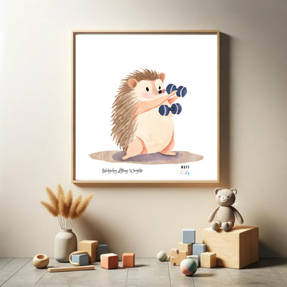 Art for Kids | Sportive Animals No:1 | Printable Kids Art | Educational Art Print | Digital Art Design | Instant Download