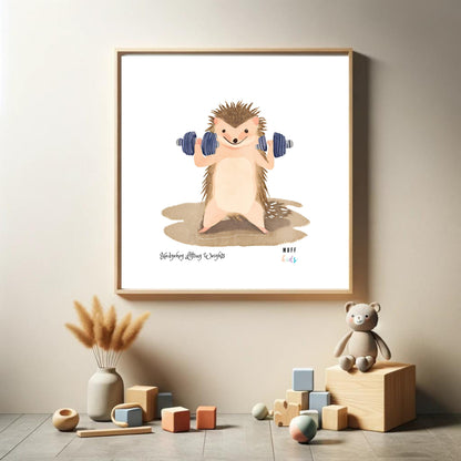 Art for Kids | Sportive Animals No:2 | Printable Kids Art | Educational Art Print | Digital Art Design | Instant Download