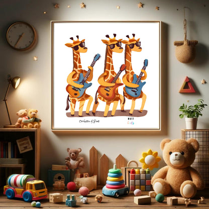 Art for Kids | Orchestra of Paws No:7 | Printable Kids Art | Educational Art Print | Digital Art Design | Instant Download