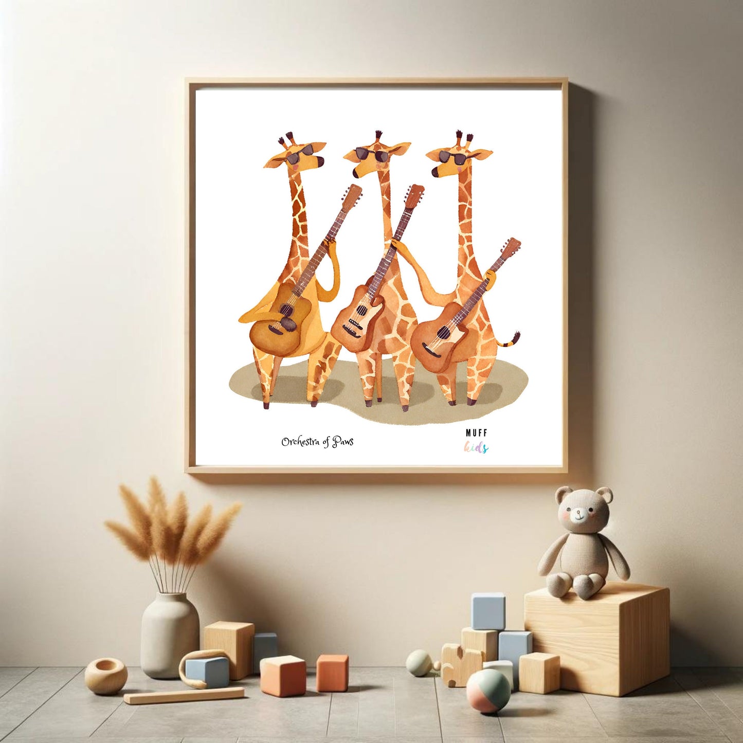 Art for Kids | Orchestra of Paws No:8 | Printable Kids Art | Educational Art Print | Digital Art Design | Instant Download