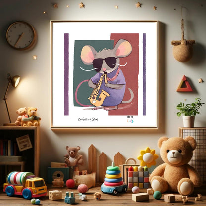 Art for Kids | Orchestra of Paws No:14 | Printable Kids Art | Educational Art Print | Digital Art Design | Instant Download