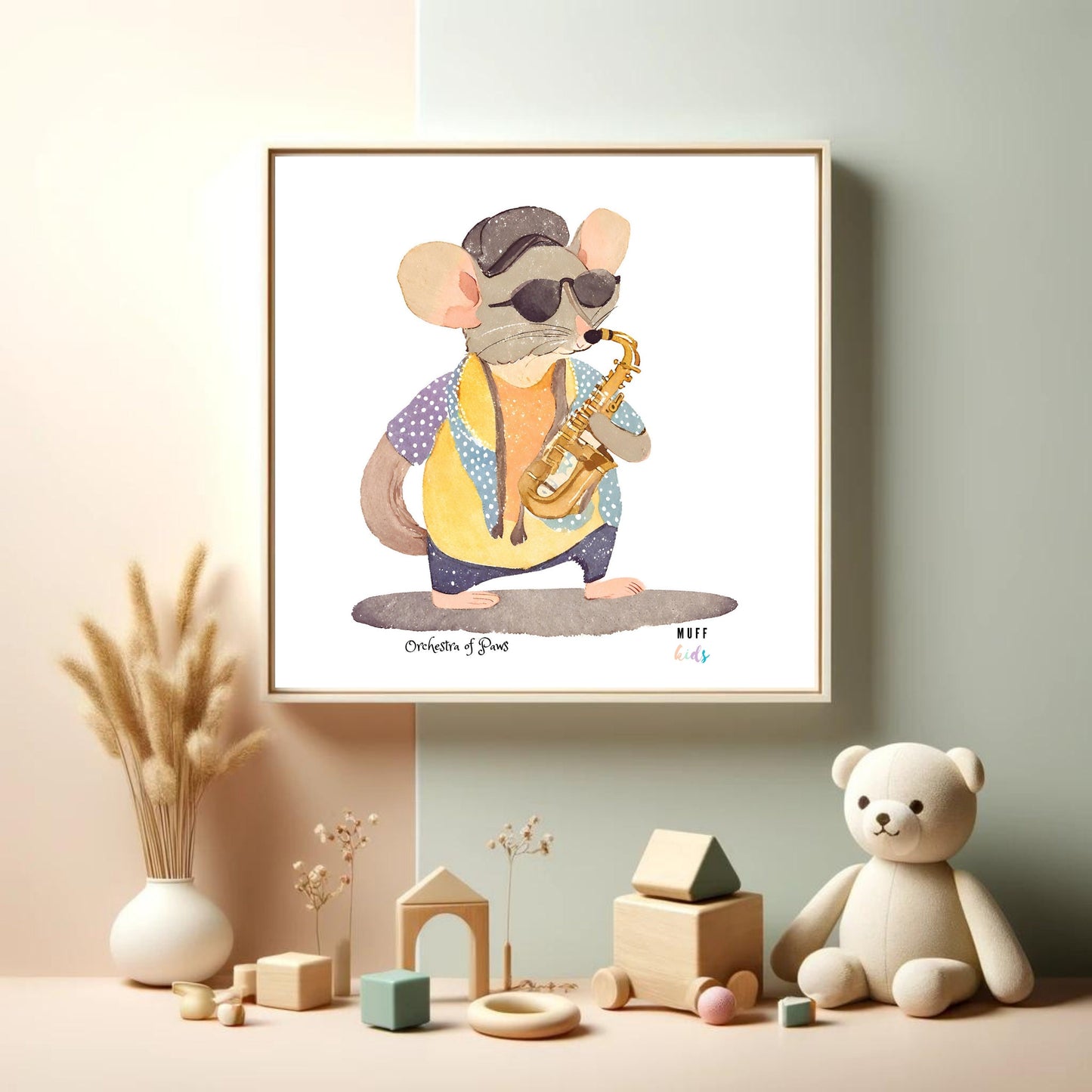 Art for Kids | Orchestra of Paws No:15 | Printable Kids Art | Educational Art Print | Digital Art Design | Instant Download