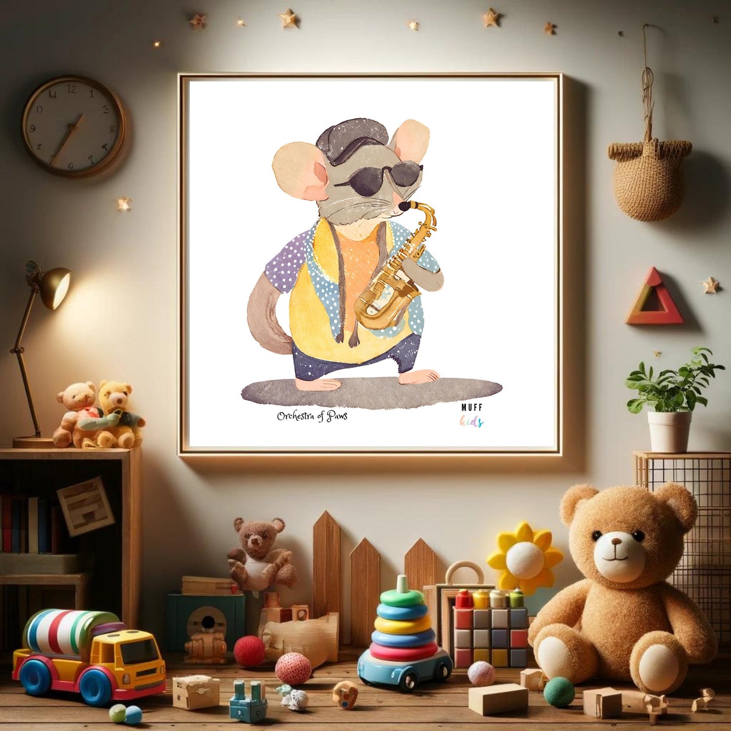 Art for Kids | Orchestra of Paws No:15 | Printable Kids Art | Educational Art Print | Digital Art Design | Instant Download