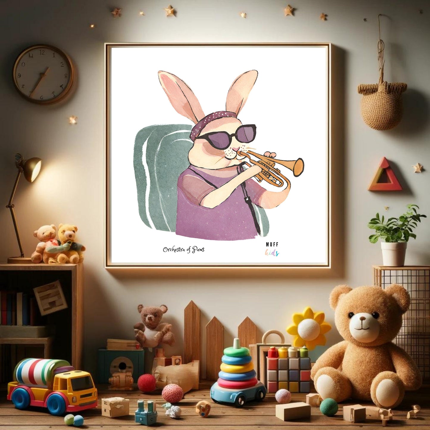 Art for Kids | Orchestra of Paws No:22 | Printable Kids Art | Educational Art Print | Digital Art Design | Instant Download